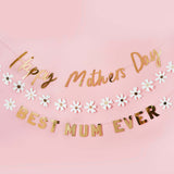 2m Gold 'Happy Mother’s Day' Banner – Metallic Wall Decor for Brunch & Home Celebrations