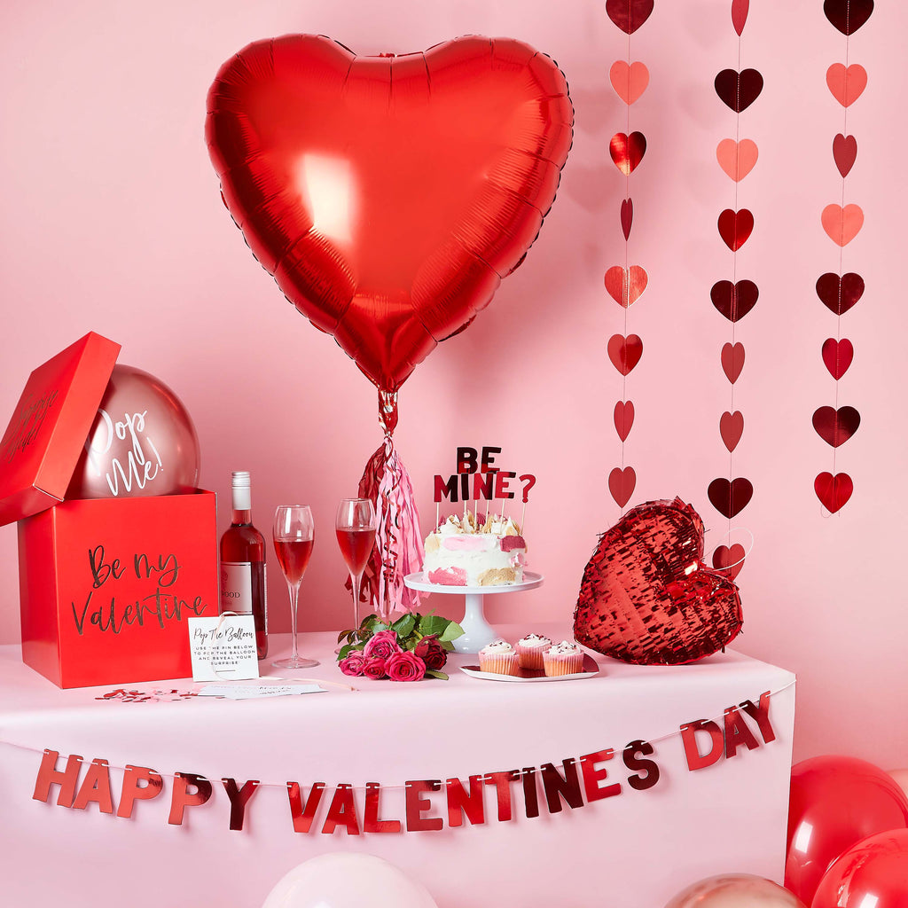2m 'Happy Valentine’s Day' Banner – Festive Red & Pink Party Decoration for Home, Classroom & Events