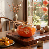 2-Pack Ceramic Lucky Table Decor 9.5x8cm – Chinese New Year Figurines for Home & Office