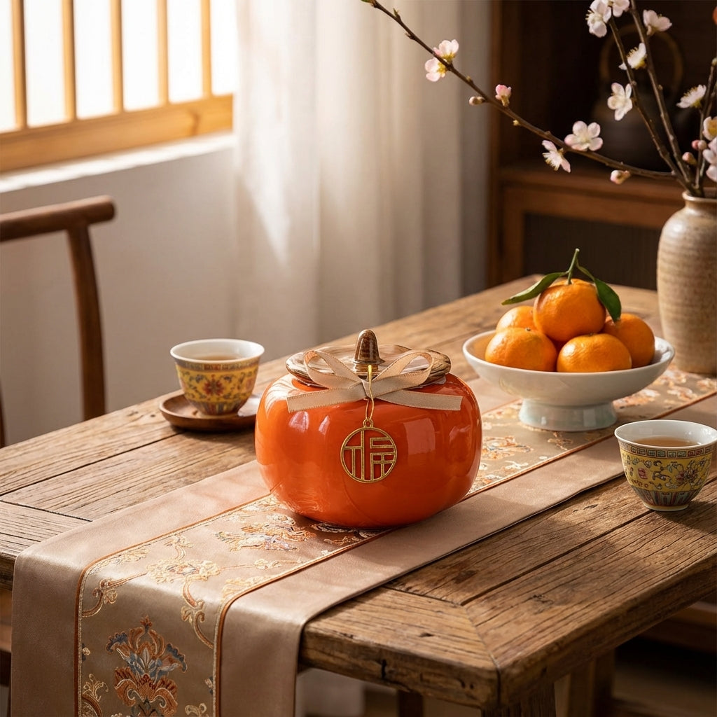 2-Pack Ceramic Lucky Table Decor 9.5x8cm – Chinese New Year Figurines for Home & Office
