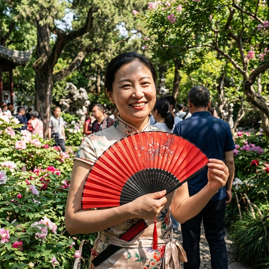 21cm Decorative Folding Fan – Traditional Chinese Hand Fan for CNY, Dance & Home Decor