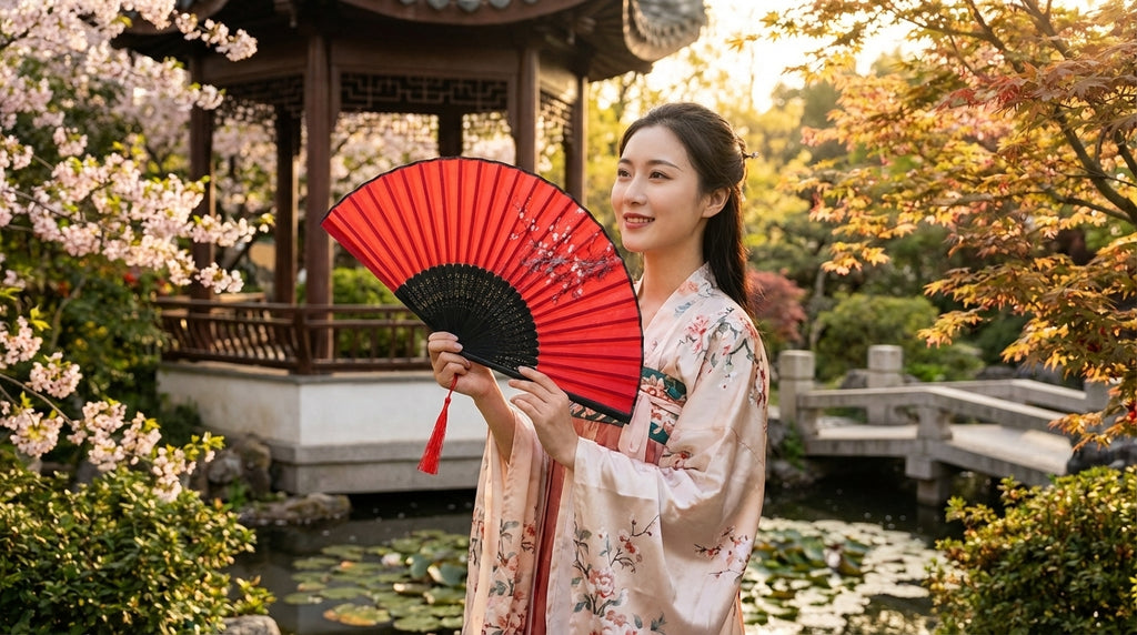 21cm Decorative Folding Fan – Traditional Chinese Hand Fan for CNY, Dance & Home Decor