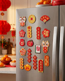 18-Piece Potted Plant Hanging Ornaments – Mini Red & Gold CNY Decor for Tree & Window