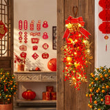 65cm LED Hanging Decoration 25x65cm – Light-Up Red & Gold CNY Ornament for Festive Home & Parties