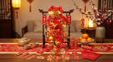 65cm LED Hanging Decoration 25x65cm – Light-Up Red & Gold CNY Ornament for Festive Home & Parties