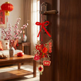 43cm Hanging Decoration 20x43cm – Red & Gold Chinese New Year Ornament for Home & Events