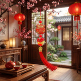 71cm Long Hanging Decoration 12x71cm – Red & Gold CNY Banner for Door, Wall & Window