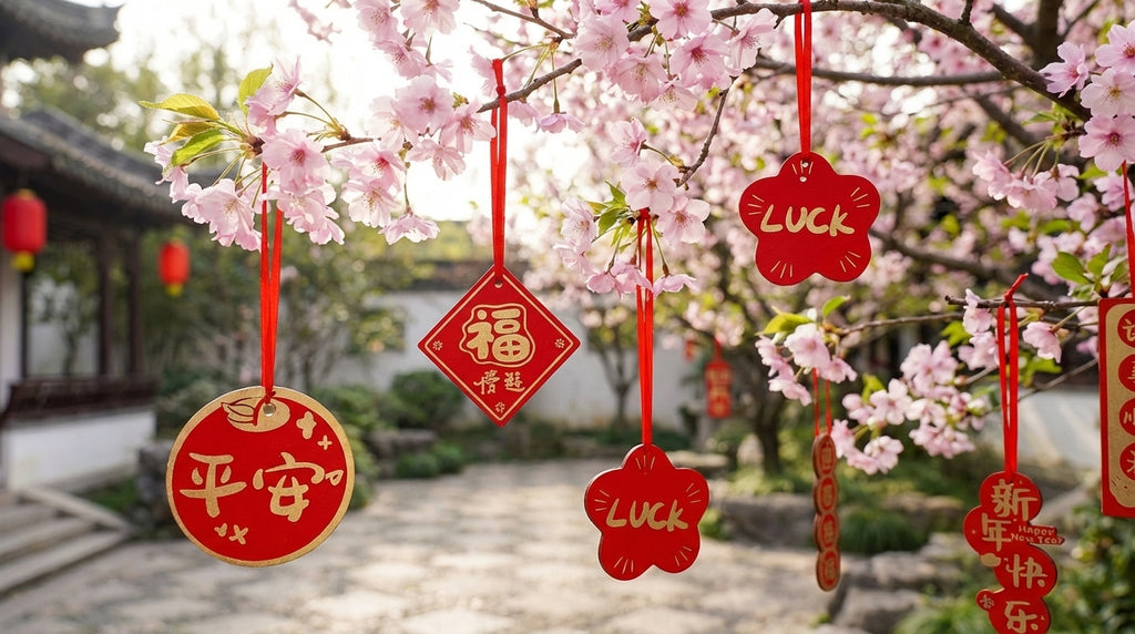 54-Piece Assorted Potted Plant Hanging Ornaments – Mini CNY Decor for Tree, Window & Home