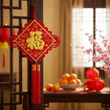 Chinese Knot Decoration 54x100cm – Traditional Red & Gold Lucky Wall Hanging for CNY & Weddings