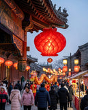 2-Pack Plastic Lanterns 35x30cm – Durable Red Chinese New Year Hanging Lights for Indoor/Outdoor
