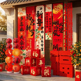 15-Piece 'Happy New Year' CNY Decor Set – Red & Gold Banners, Ornaments & Accents for Festive Home