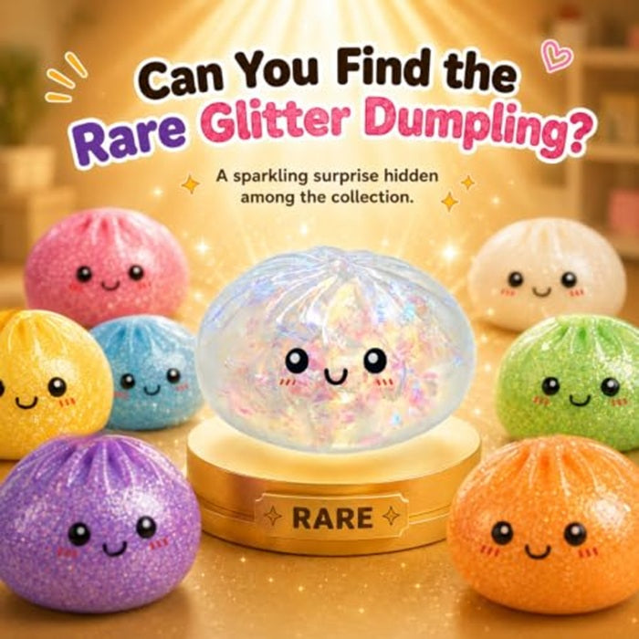 SQOOSH Glitter Dumpling Squishy Toy | Sparkly Sensory Fidget