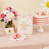 Best Mum Ever Daisy Gift Bag – Small Floral Paper Bag for Mother’s Day Presents
