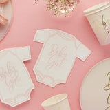 Pink 'Baby Girl' Babygrow Paper Napkins 16/Pack