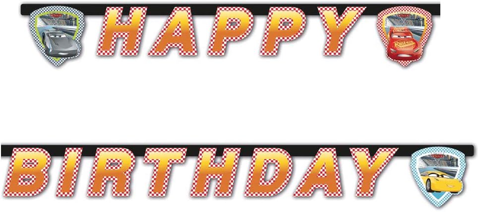 Cars 3 Diecut Happy Birthday Banner