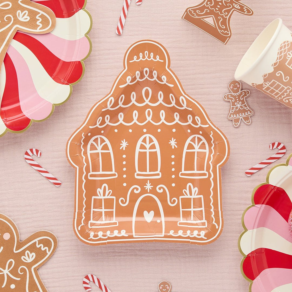Gingerbread House Paper Plates 8pcs/Pack
