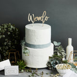 Gold Acrylic 'We Do' Cake Topper 165mmx165mm