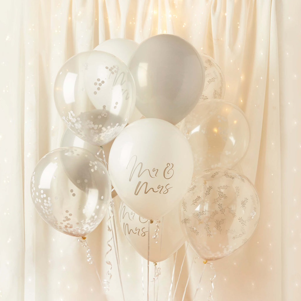 Mr & Mrs Latex  12" Balloon Bundle 12/Pack