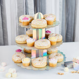 Iridescent  Scallop Edge 3 Tier Cake Stand