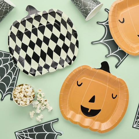Pumpkin Shaped Paper Plates 8pcs/Pack