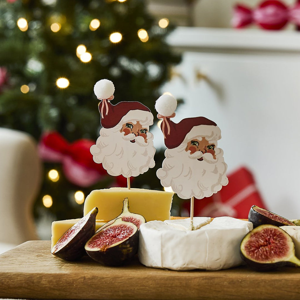 Santa Pom Pom Food Picks 12pcs/Pack