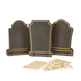 3 Gravestone Custom Signs with 5 Gold Sticker Sheets