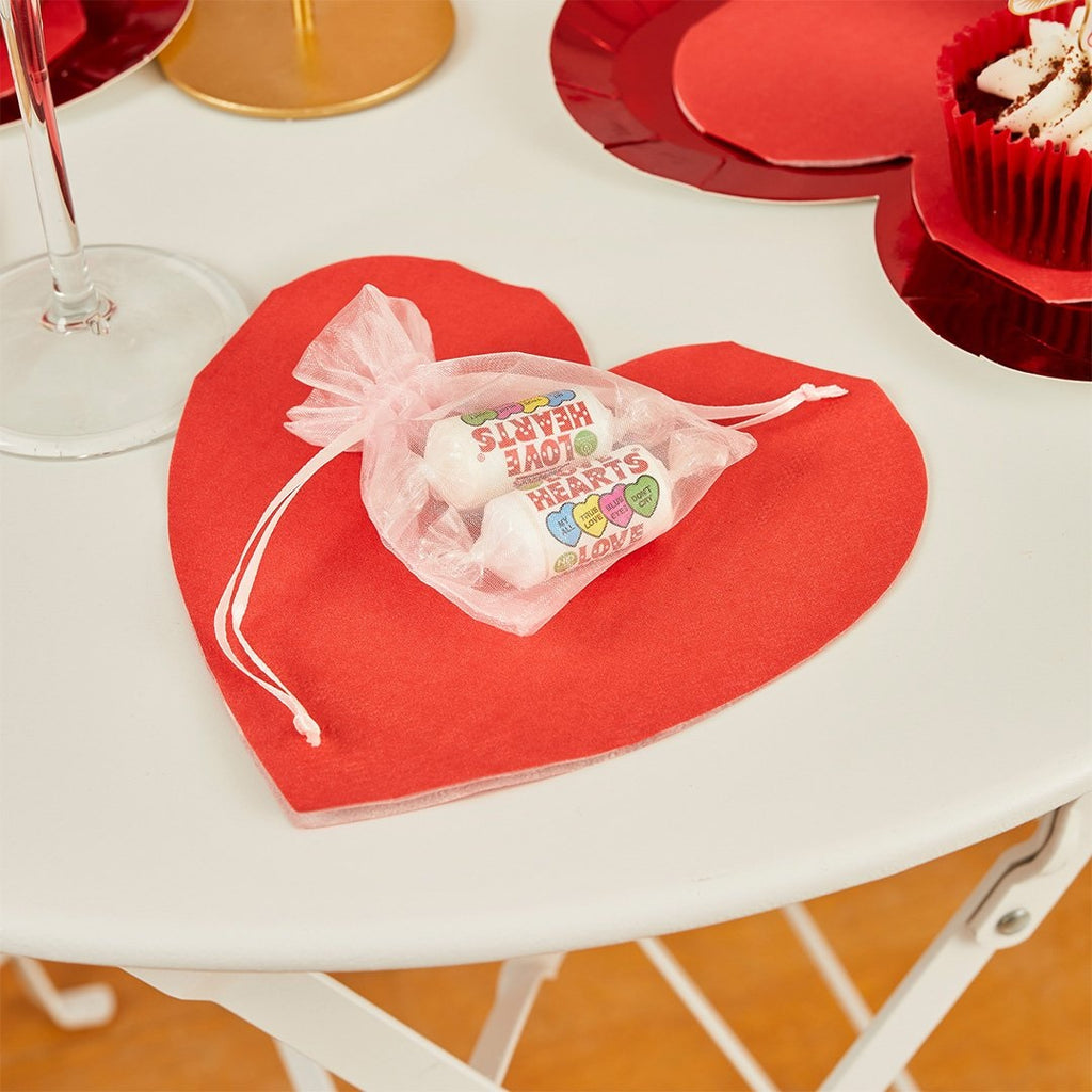 16 Heart Shaped Paper Napkins – Romantic Red & Pink Valentine’s Tableware for Parties & Dinners