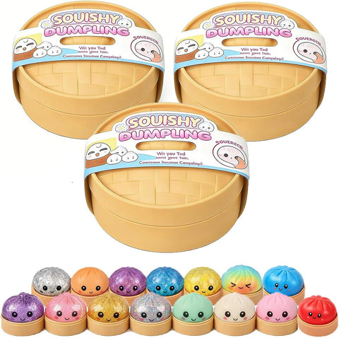 Mystery Dumpling Squishy Glitter - Classic Face Emoji 9cm