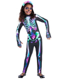 Smiffys Bright Bones Skeleton Costume, with Jumpsuit and Headband size S kids halloween costume UAE