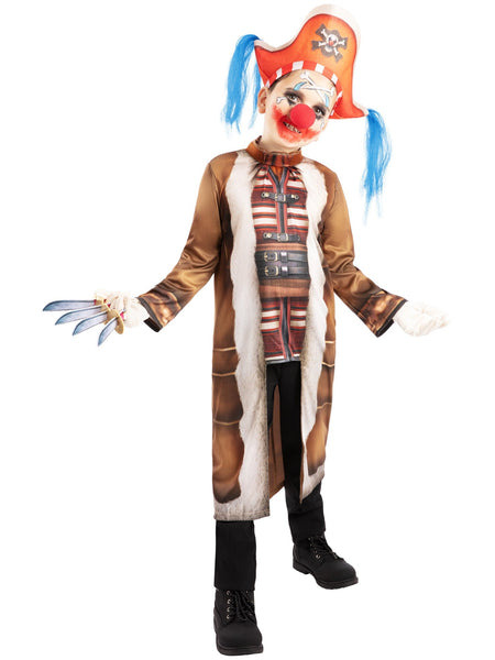 Rubies Buggy The Clown includes: coat with attached top, hat, nose, gloves and felt knives size S kids halloween costume UAE