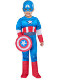 Rubies Captain America Deluxe Toddler includes: padded jumpsuit with boot tops, mask and shield size XS kids halloween costume UAE