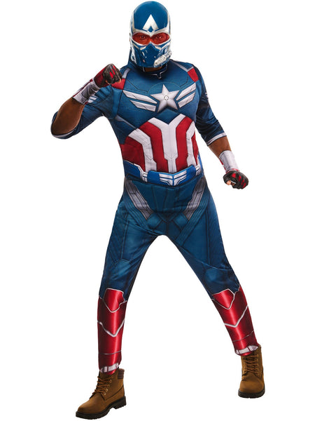 Rubies Captain America Deluxe includes: jumpsuit, mask and fingerless gloves size S halloween costume UAE