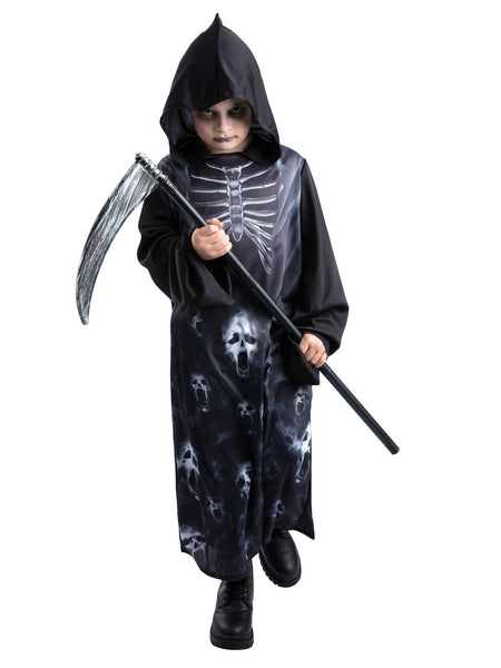 Smiffys Screaming Reaper Costume, Unisex, with Robe and Attached Hood and Scythe size S kids halloween costume UAE