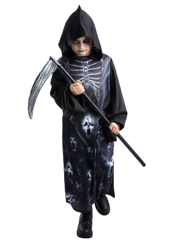 Smiffys Screaming Reaper Costume, Unisex, with Robe and Attached Hood and Scythe size S kids halloween costume UAE