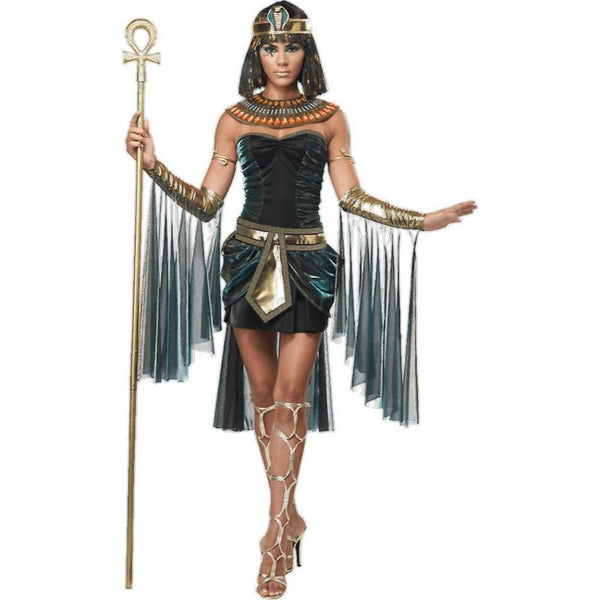 Egyptian Goddess Women Boy Costumeack/Teal L