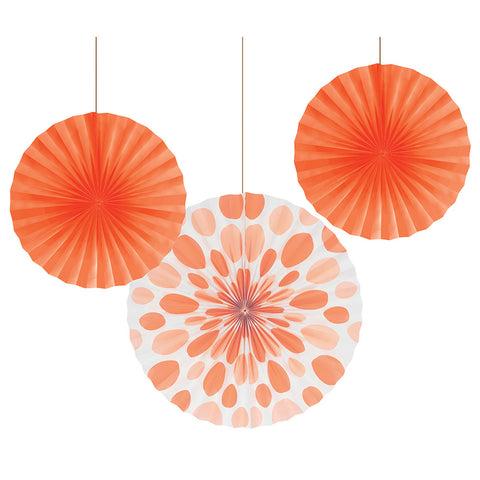 Solid & Polka Dot Paper Fan 