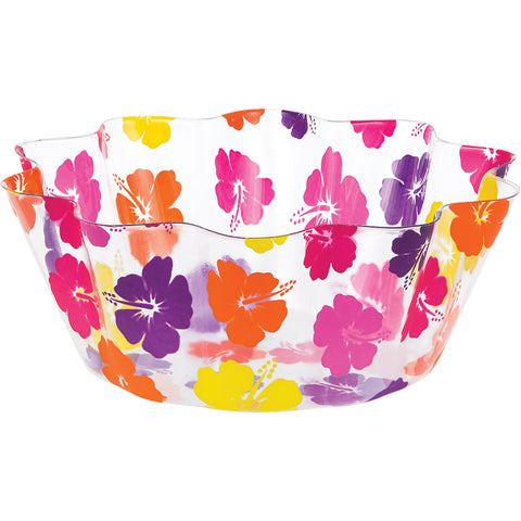 Luau Decor Clear Fluted Bowl 