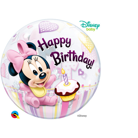  Minnie Mouse 1St Bday 22in Single Bubble 1Ct