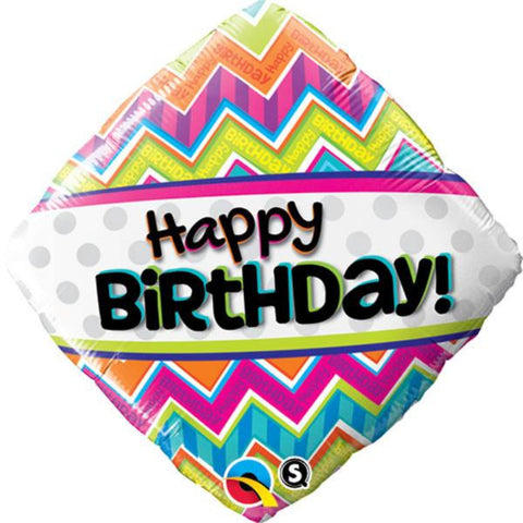 Diamond Expressions Birthday Chevron Patterns  Foil Balloon 