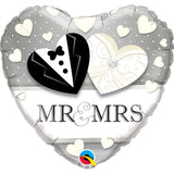 Mr. & Mrs. Wedding  Heart Foil Balloon  