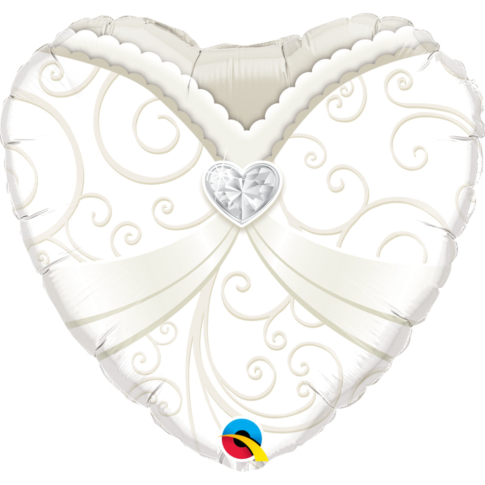 Wedding Gown  Heart Foil Balloon  