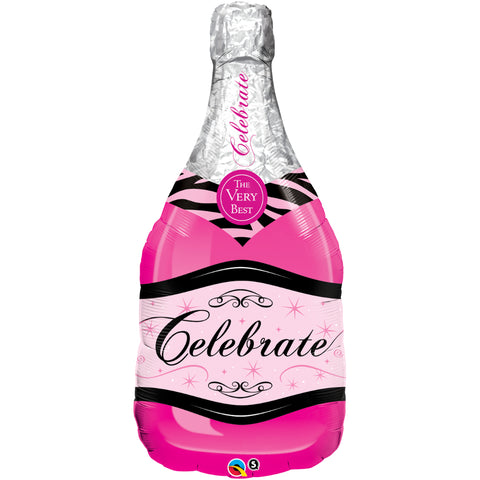 Celebrate Pink Bubbly Wine Bottle Sw Foil Balloon  