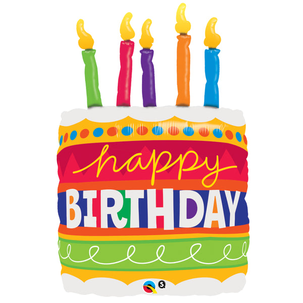 Birthday Cake & Candles Shape Sw Foil Balloon  