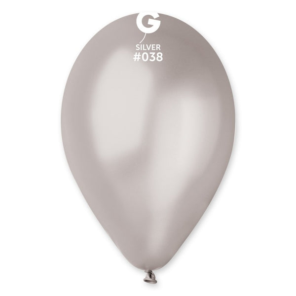  12in Metallic Silver Latex Balloons 100 pieces