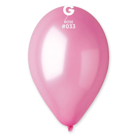  12in Metallic Pink Latex Balloons 100 pieces