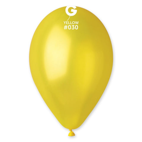  12in Metallic Yellow Latex Balloons 100 pieces