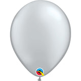  Silver 11in Latex Balloons 6 pieces