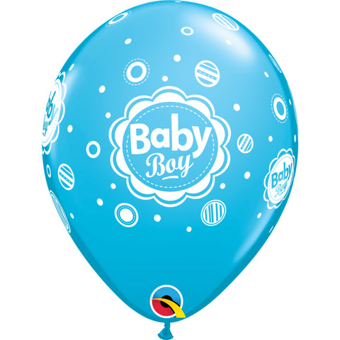  Baby Boy Dots 11in RobinS Egg Blue Latex Balloons 6 pieces