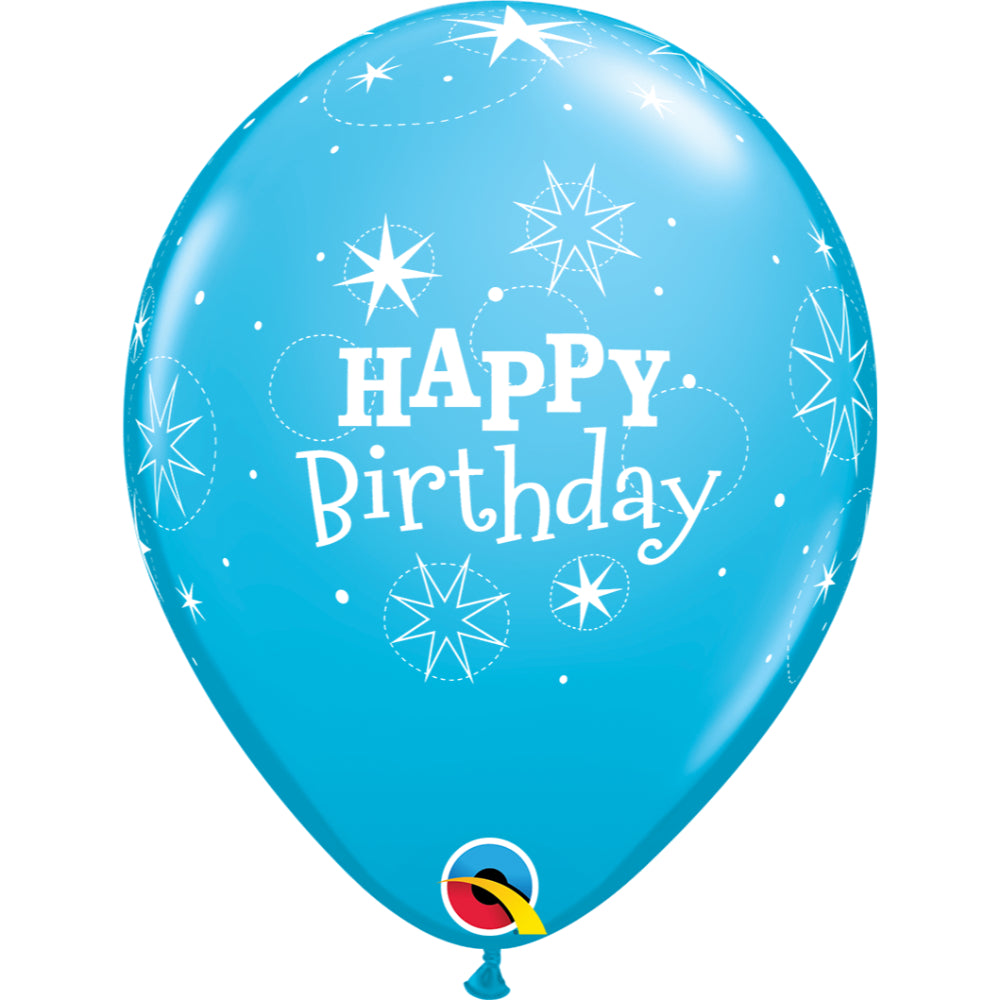  Birthday Sparkle 11in RobinS Eggblue Latex Balloons 6 pieces