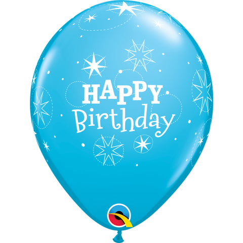  Birthday Sparkle 11in RobinS Eggblue Latex Balloons 6 pieces